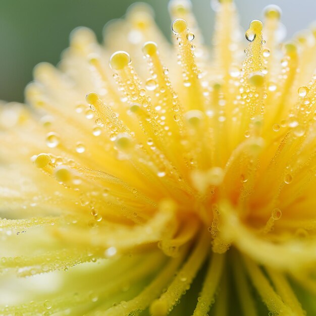 Experience the beauty of nature with this closeup shot of a yellow flower The photograph emphasizes natural textures brilliant hues and a sense of vitality