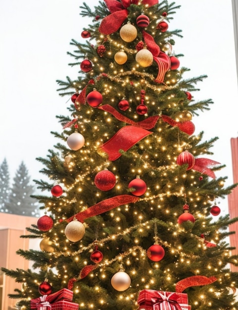 Experience the festive glow of a delightful Christmas tree spreading holiday joy and warmth