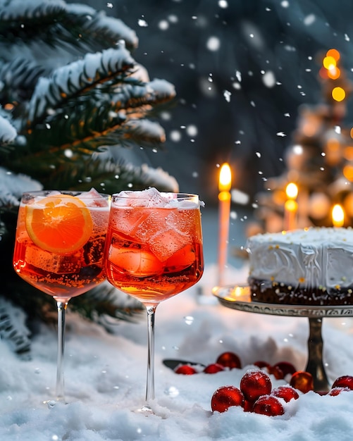 Experience a festive winter ambiance with cake cocktails and a merry atmosphere filled with cheer