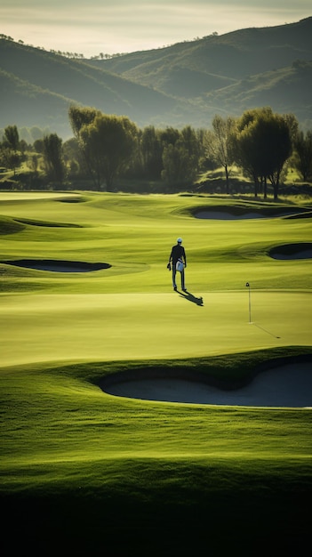 Experience of Golf Amidst the Vast Expanse of Nature and Beautifully Lit Landscape