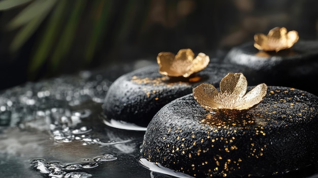 Photo experience a luxurious spa setting that features beautiful gold accents and a relaxing atmosphere