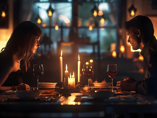 Experience the magic of a romantic dinner with flickering candles