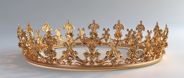 Photo experience opulence with an intricate gold crown rendered in 3d