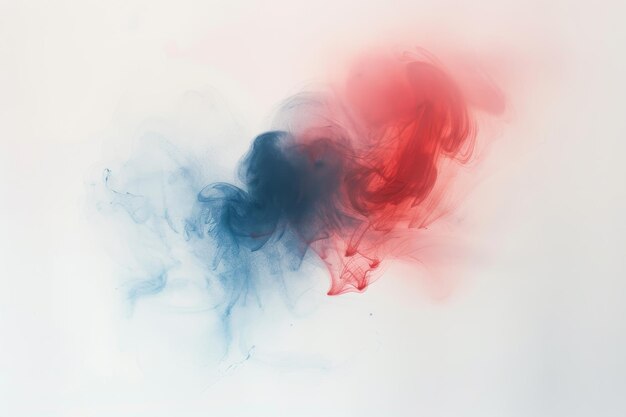 Experience the serene beauty of a soft red and blue shape against a pristine white background remini