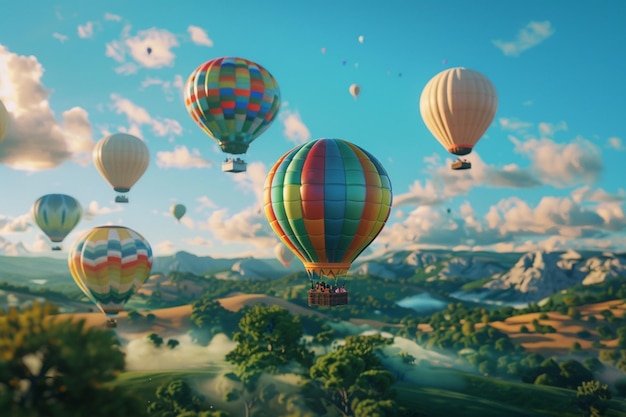 Experience the serene majesty of air balloons pain generative ai