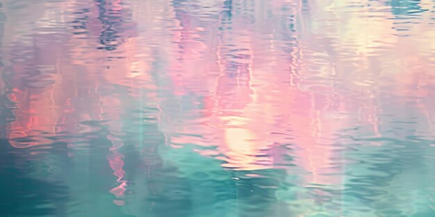 Photo experience a serene water reflection with vibrant pastel colors in this abstract artistic scene aig62