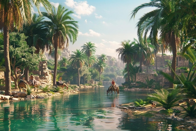 Experience the serenity of a desert oasis where tr generative ai