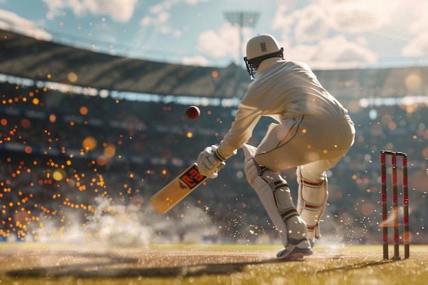 Experience the thrill of cricket as a bowler charg generative ai