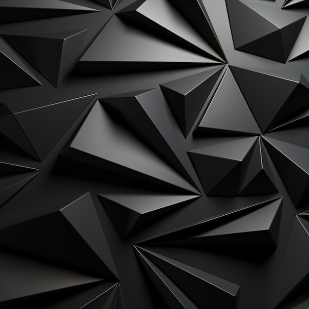 Experience the visual intrigue of a black triangular abstract background with a textured grunge surface in 3D rendering