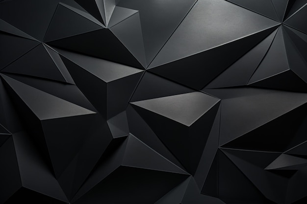 Experience the visual intrigue of a black triangular abstract background with a textured grunge surface in 3D rendering