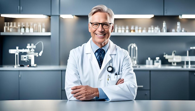 Experienced medical lab practitioner smiling and looking in camera