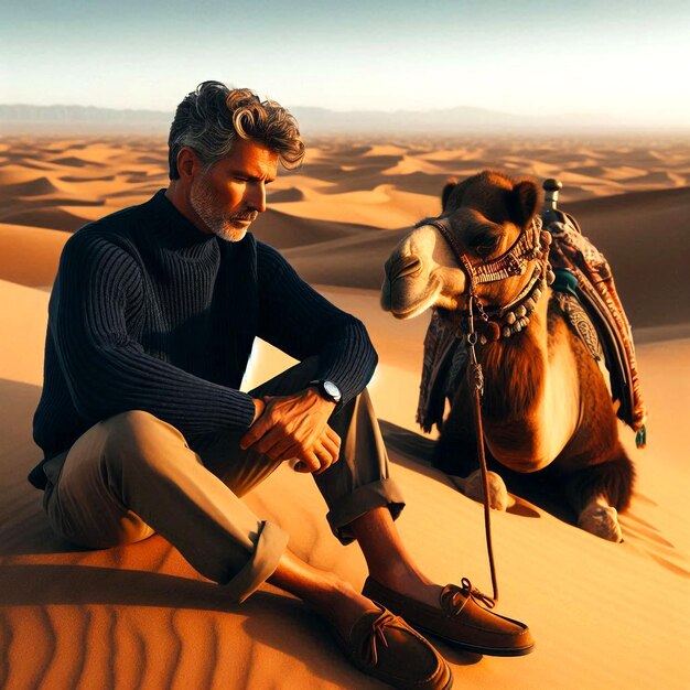 Experiencing the deserts tranquility with a camel by my side