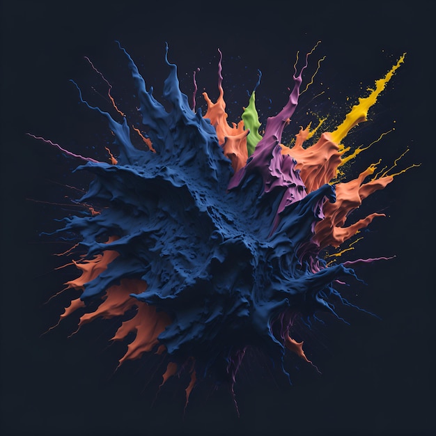 Exploding fullcolor powder illustration