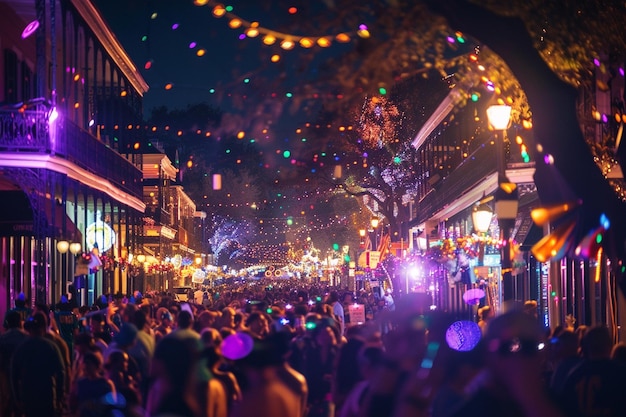 Explore the citys nightlife during Mardi Gras ar generative ai