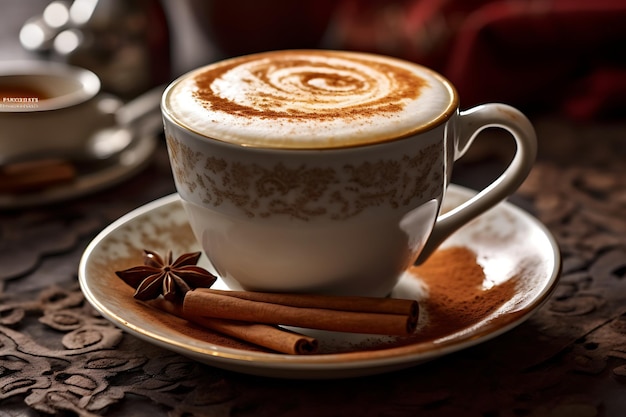 explore the etymology of the word cappuccino background