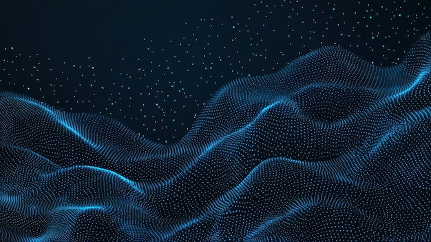 Explore a stunning 3D blue techno abstract background with glowing dots perfect