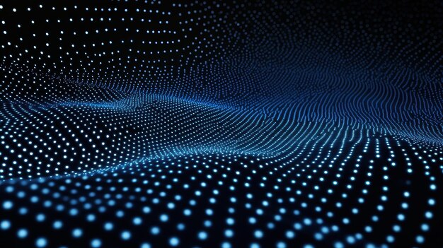 Explore a stunning 3D blue techno abstract background with glowing dots perfect