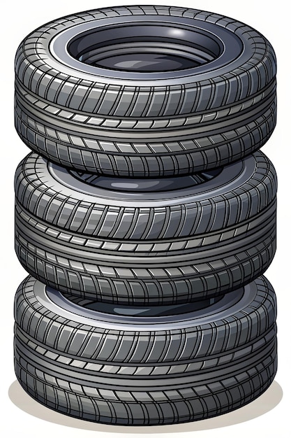 Photo explore this cartoon vector icon depicting a stack of tires