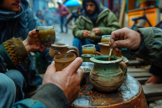 Explore the tradition of mate drinking in Buenos A generative ai