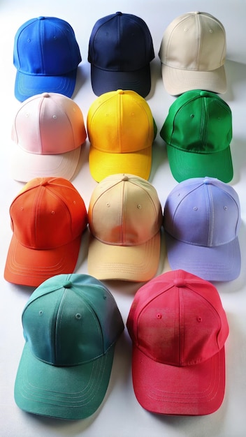 Photo explore a vibrant collection of mens baseball caps in various colors and styles for all occasions