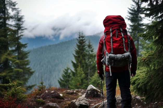 Explorer with backpack