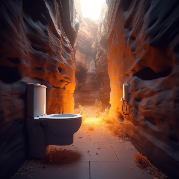 Exploring A Canyon In A Toilet In 4k With Unreal Engine And Octa