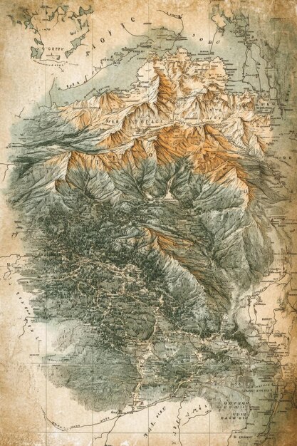 Photo exploring colorados natural beauty a handdrawn map of adventure and discovery