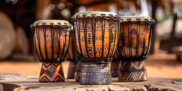 Photo exploring the cultural significance of traditional bongo drums in african music concept african music traditional instruments cultural significance bongo drums music history