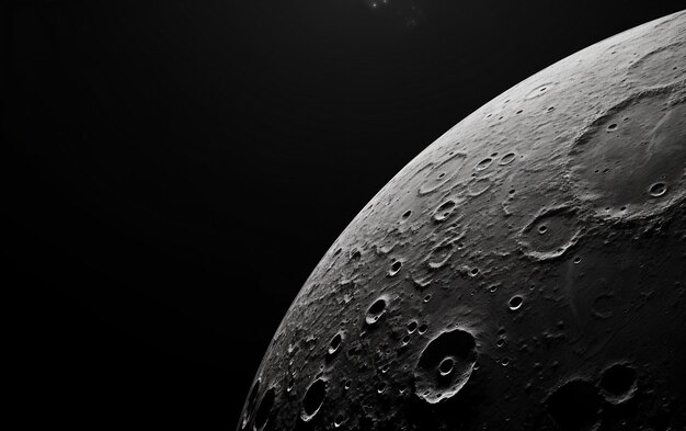 Photo exploring the details of moon39s texture