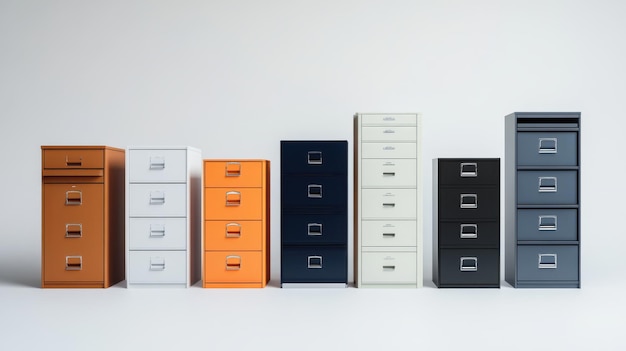 Photo exploring different styles and sizes of file cabinets for home and office organization