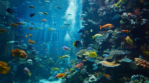 Photo exploring diverse marine life at dubai mall aquarium