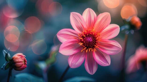 Photo exploring the elegant petals and freshness of a pink blossom