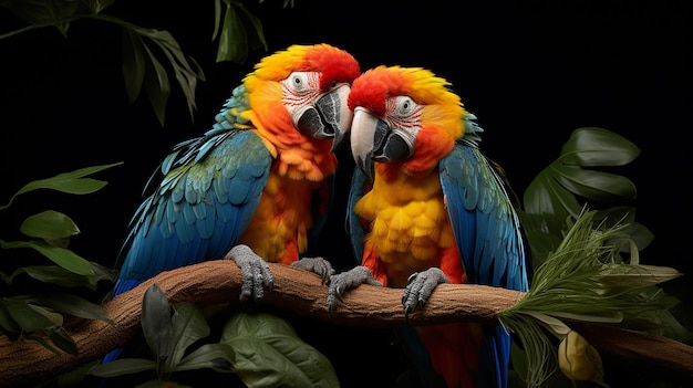 Exploring the Enchanting Rainforest Macaw Parrot Cubs in Their Playful Habitat