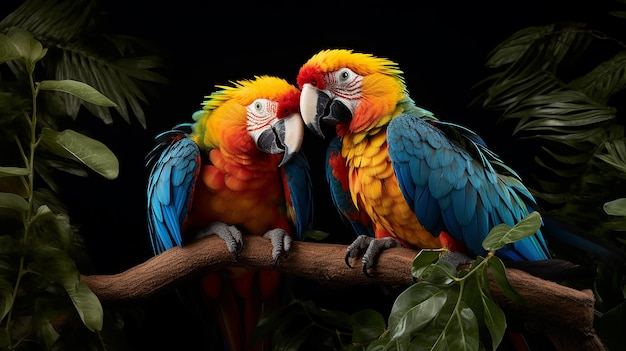 Exploring the Enchanting Rainforest Macaw Parrot Cubs in Their Playful Habitat