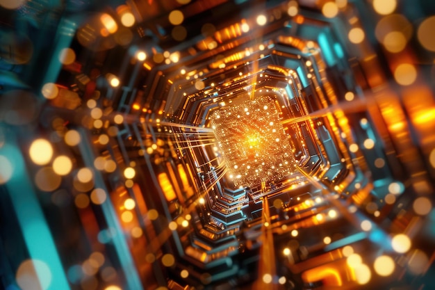 Photo exploring the future of quantum computing quantum computing uses quantum mechanics to 4 concept