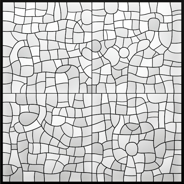 Photo exploring the intricate jigsaw puzzle of seamless tesselation unveiling mosaic patterns in black an