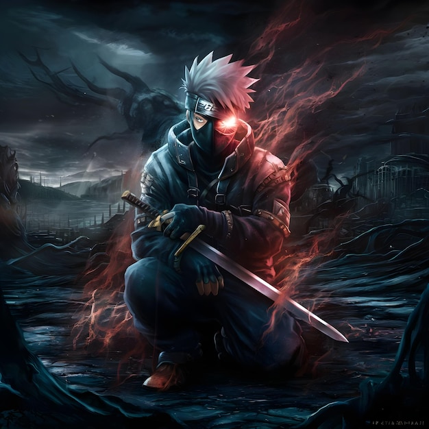 Exploring Kakashi Hatake in a dark fantasy content background