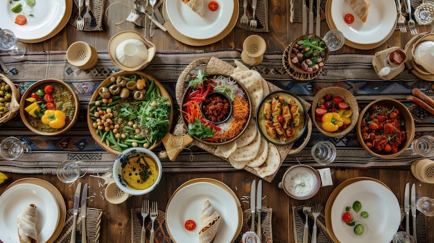 Exploring Middle Eastern Flavors Arabic Lunch Table