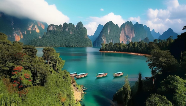 Photo exploring the pristine rainforests of khao sok national park