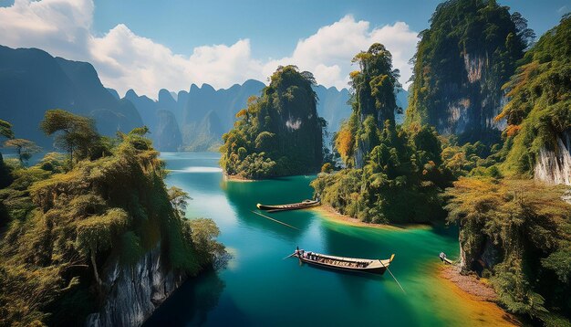 Photo exploring the pristine rainforests of khao sok national park