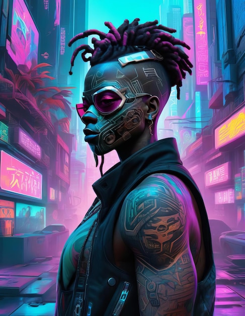 Exploring a Realistic African American Character in Cyberpunk Style