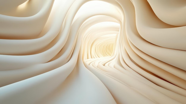 Exploring the Serene Waves of Light and Texture in an Abstract Winding Tunnel Formation