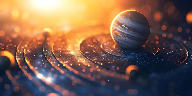 Photo exploring the solar system a abstract background of planets and orbits concept space exploration abstract background solar system planets orbits