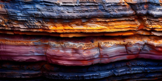 Photo exploring the vibrant colors patterns and textures of abstract sedimentary rock layers concept abstract sedimentary rocks vibrant colors patterns textures geological formations