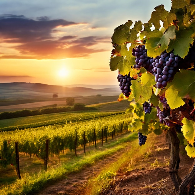 Exploring the Vineyards of Tuscany at Sunset