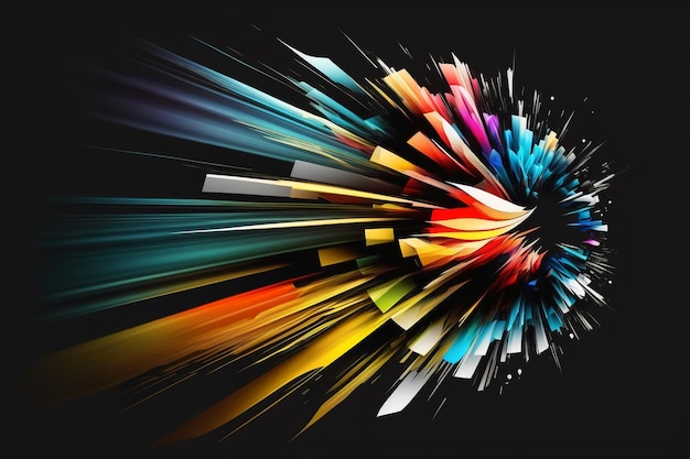 Explosion abstraction gradient colored feathers