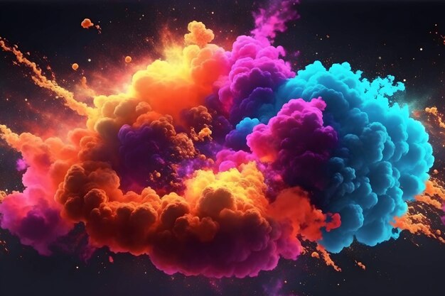 Explosion Big Bang Color Wallpaper generative ai