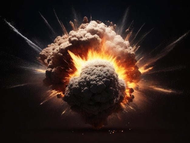 An explosion on a black background