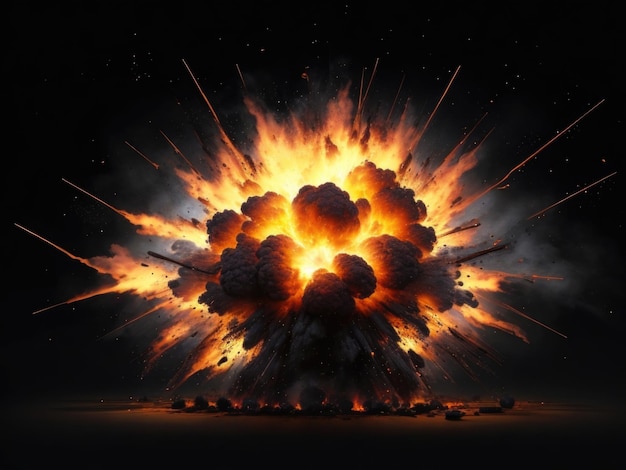 An explosion on a black background