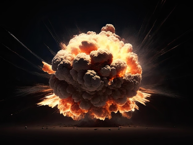 An explosion on a black background